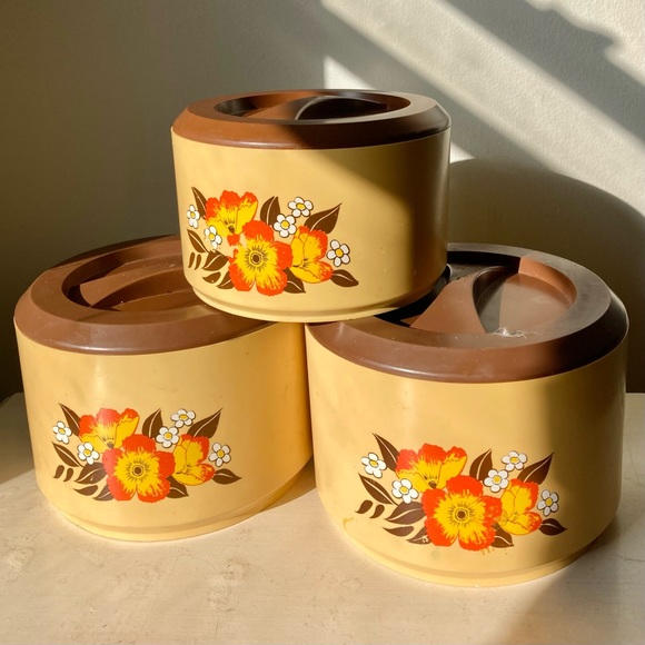 Sterilite Other - Set of Three Floral Vintage Sterilite Containers